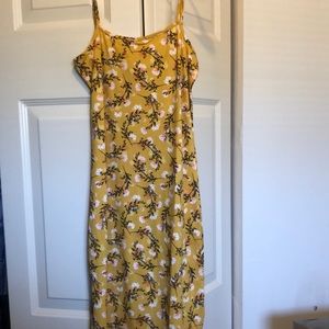 Mustard cherry Blossom dress